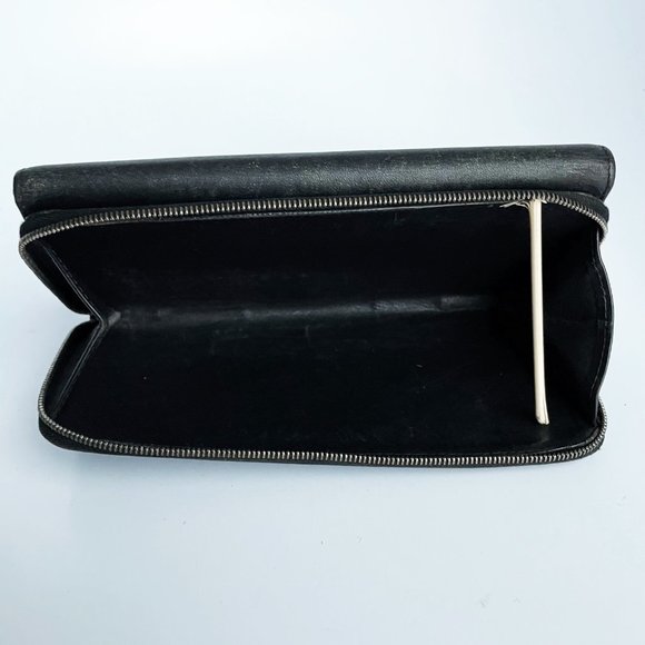 Coach Wallet Long Zip Around Trifold Snap Black Leather Vintage - Picture 8 of 11